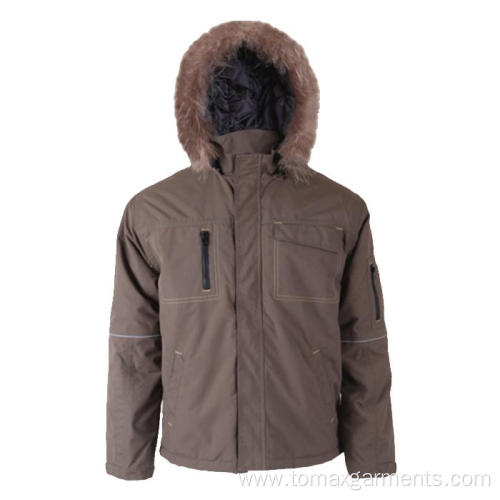 Khaki 100% polyester Winter Jacket